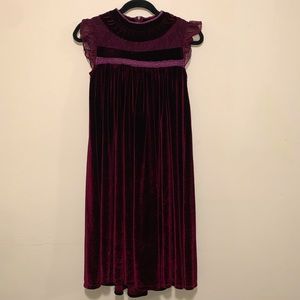 Just Couture big girl size 8 maroon velvet and lace flowy dress
